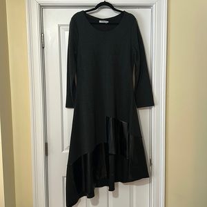 EUC Dzhavael Couture Dress w/ leather accents